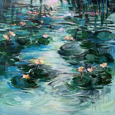 Saatchi Art Artist Irina Laube; Painting, “Water lily pond” #art