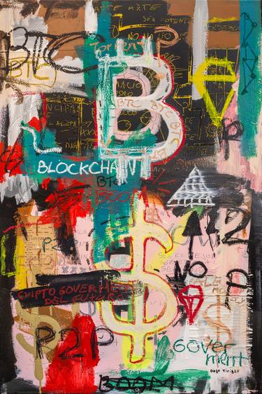 Saatchi Art Artist Diego Tirigall; Painting, “Bitcoin And Blockchain Boom” #art