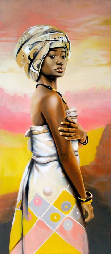 Saatchi Art Artist Obilo Nwokogba; Painting, “Damaya - Fictional Mythical portrait” #art