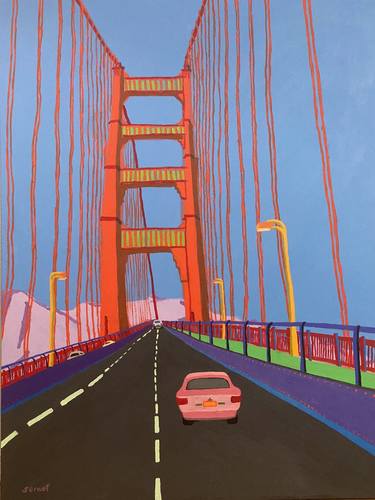 Saatchi Art Artist Sue Graef; Painting, “Driving Over the Golden Gate Bridge” #art