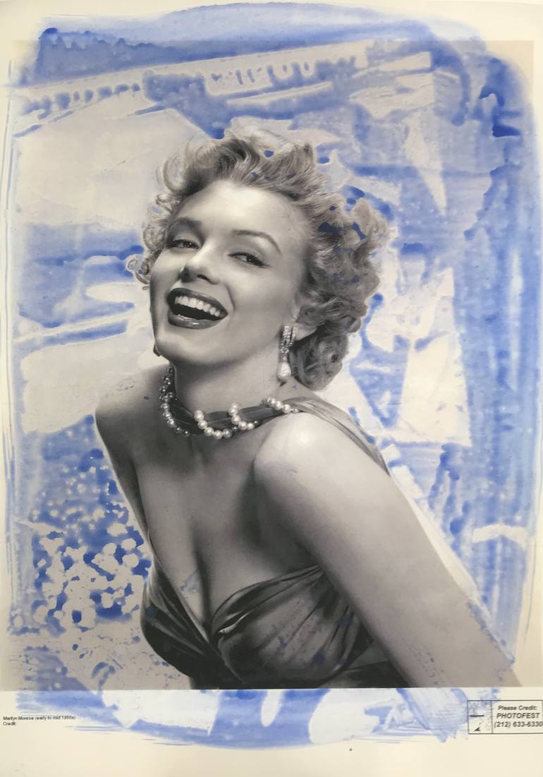 Marilyn Monroe In Yves Klein Blue Art Repel Printmaking By Dai Jo Saatchi Art