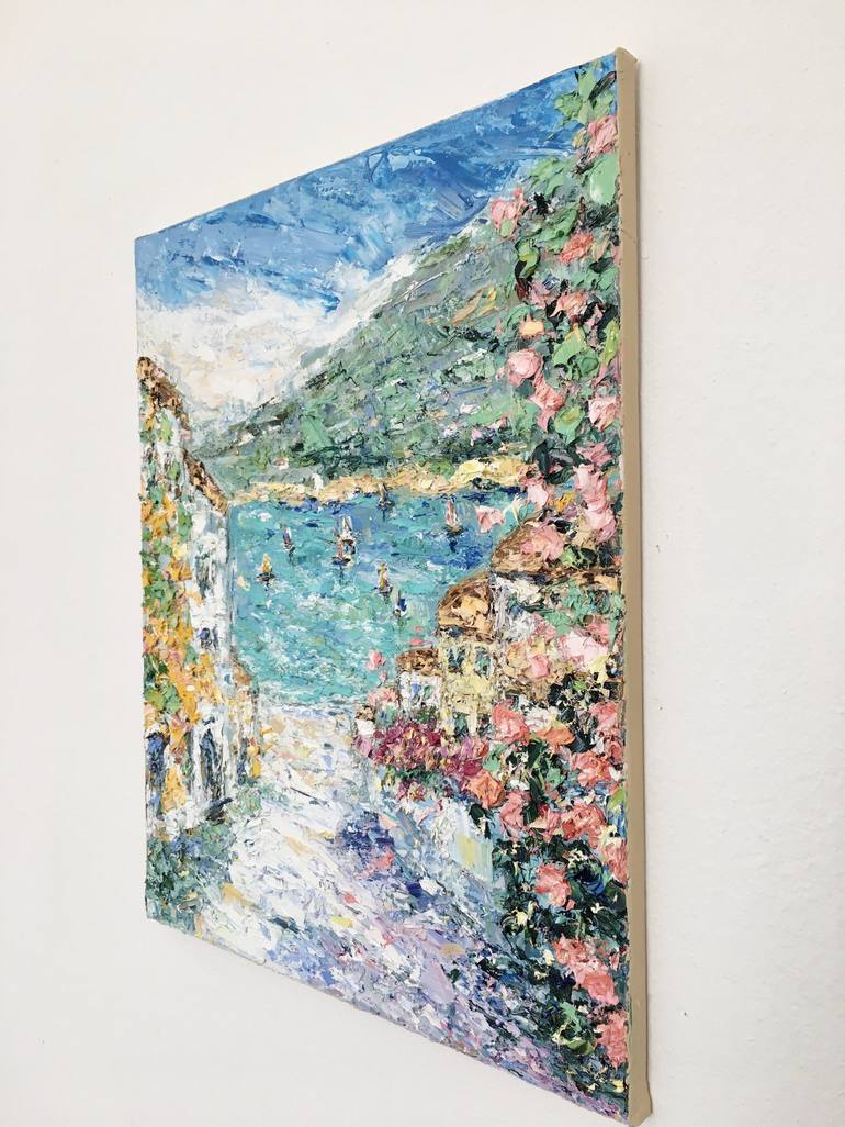 Lake Garda Impasto Oil Painting On Canvas Painting By Vilma