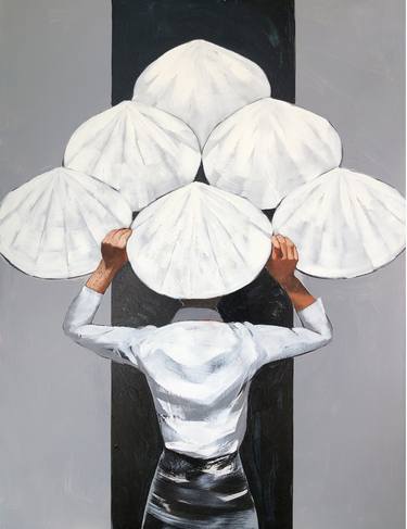 Saatchi Art Artist Nguyễn Trọng Minh; Painting, “Nón Lá” #art
