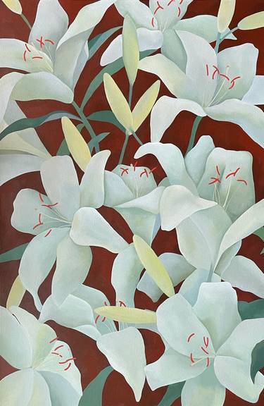 Saatchi Art Artist Yoojin Shin; Painting, “Milk Lilies (2021)” #art