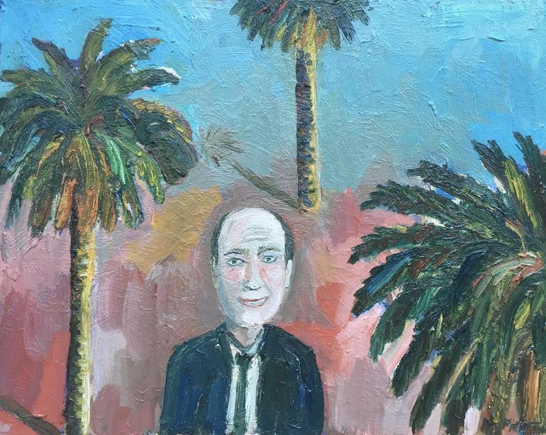 Self Portrait With Palm Trees Painting By John Kilduff Saatchi Art