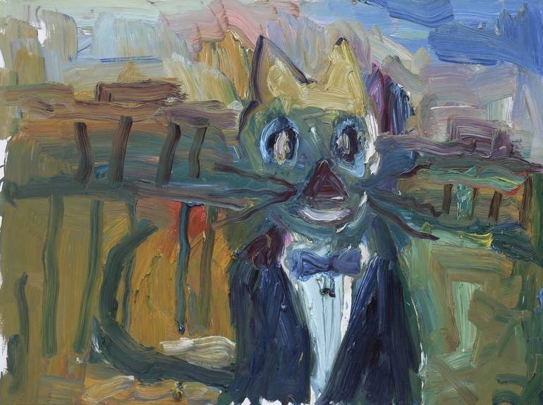 Tuxedo Cat At The Grand Canyon Painting By John Kilduff Saatchi Art