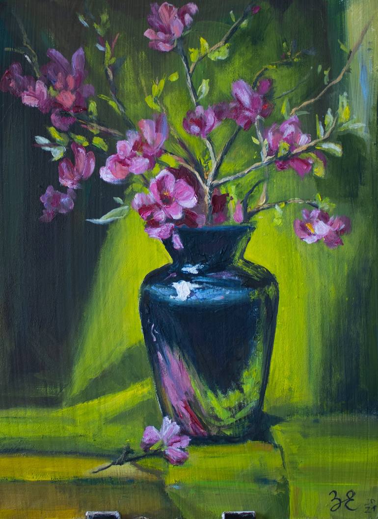 Still Life With Wild Rosemary Painting By Evgeniya Zragevskaya