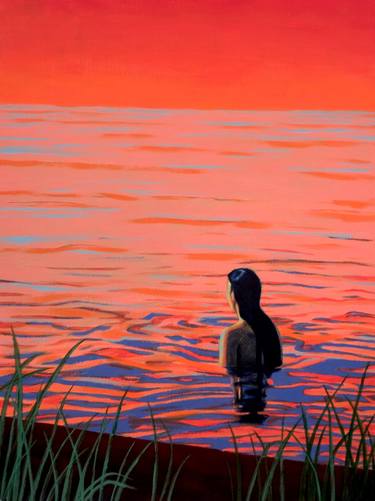 Saatchi Art Artist Cynthia Celone; Painting, “Sunset Swim” #art