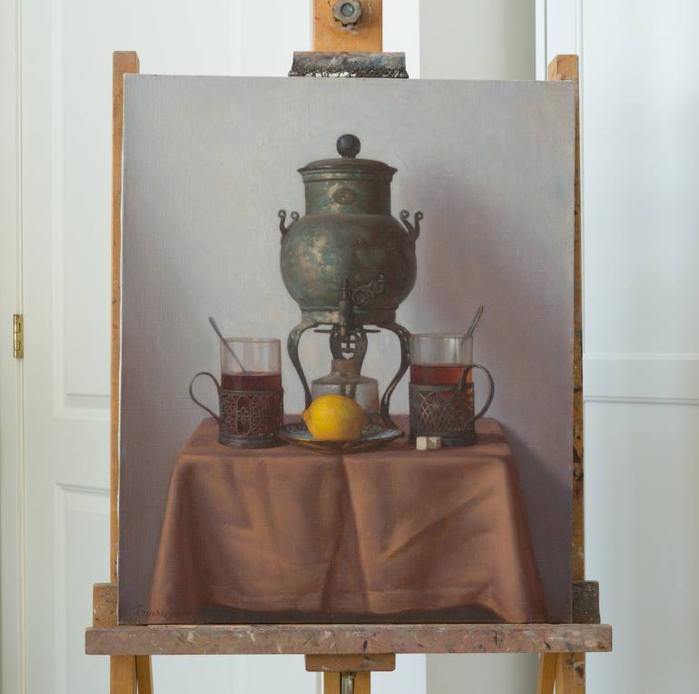 Still Life With Samovar Painting By Irina Trushkova Saatchi Art