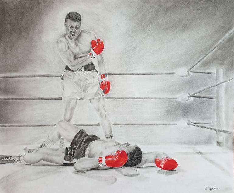 Muhammad Ali Vs Sonny Liston Drawing By Adam Ashton Saatchi Art