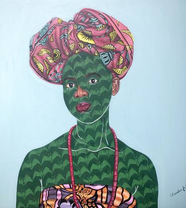Saatchi Art Artist Oluwafemi Afolabi; Painting, “GÈLÈ (Head tie)” #art