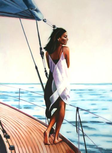 Saatchi Art Artist Thomas Saliot; Painting, “Sailing girl” #art