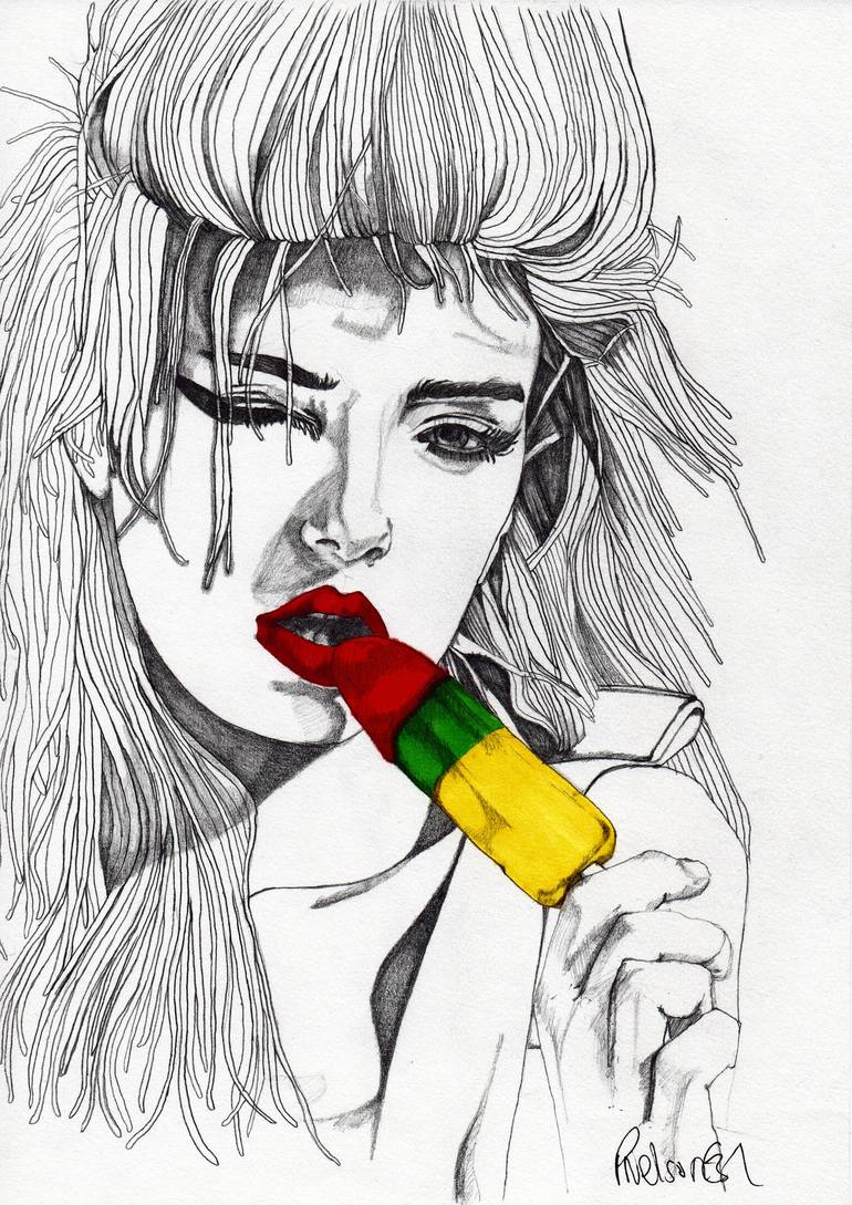 Ice Lolly Girl Drawing By Paul Nelson Esch Saatchi Art