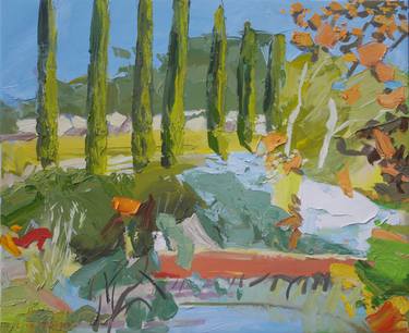 Saatchi Art Artist Lise Temple; Painting, “Clare Autumn (Cypresses and Gums)” #art