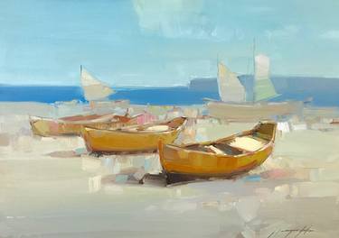 Saatchi Art Artist Vahe Yeremyan; Painting, “Boats on the Shore” #art