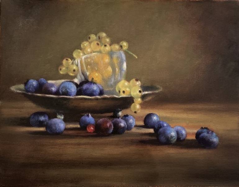 Blueberries Painting By Dan Petrov Saatchi Art