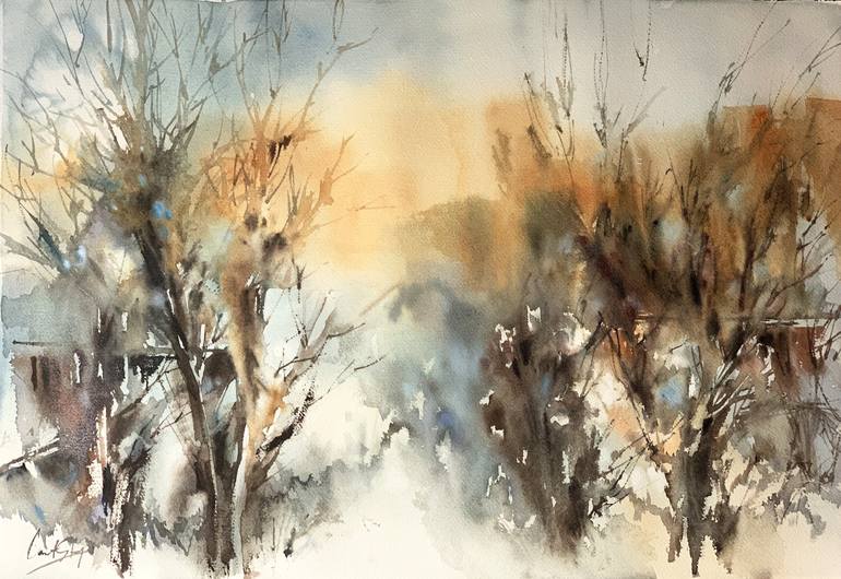 Winter Trees Painting By Sophie Rodionov Saatchi Art