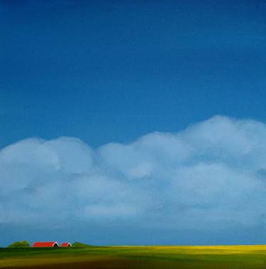 Saatchi Art Artist Nelly van Nieuwenhuijzen; Painting, “Dutch landscape, my polder in springtime” #art