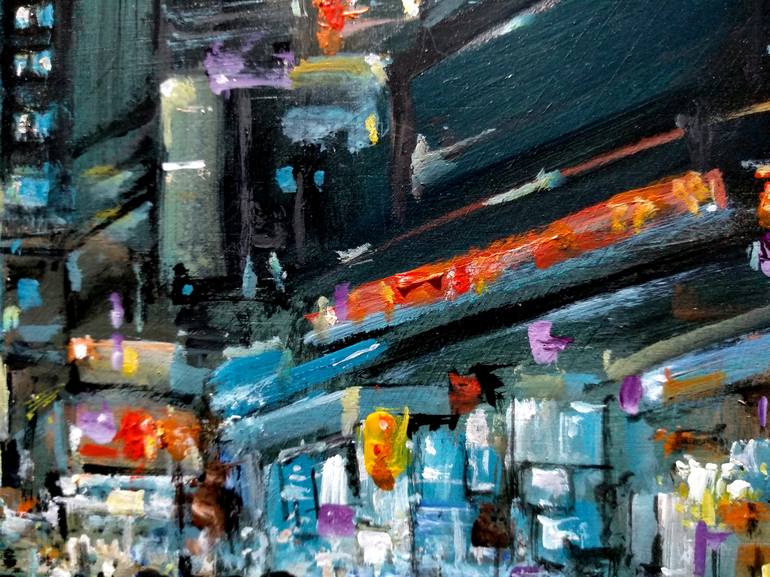 New York City Walking In The Rain Painting By Vishalandra M Dakur