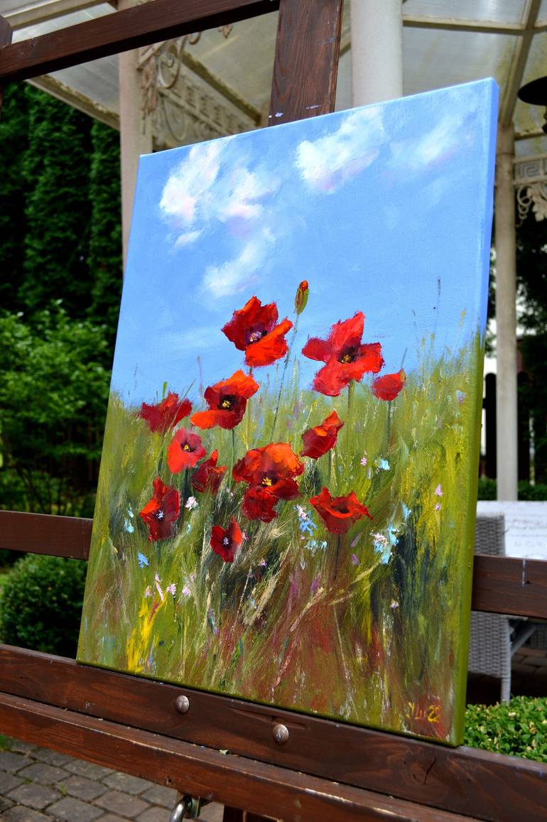 Scarlet Poppies Painting By Elena Lukina Saatchi Art