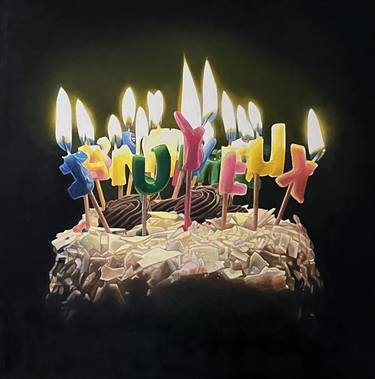 Saatchi Art Artist Agnès Lefèvre; Painting, “Le gâteau d’anniversaire (The birthday cake)” #art