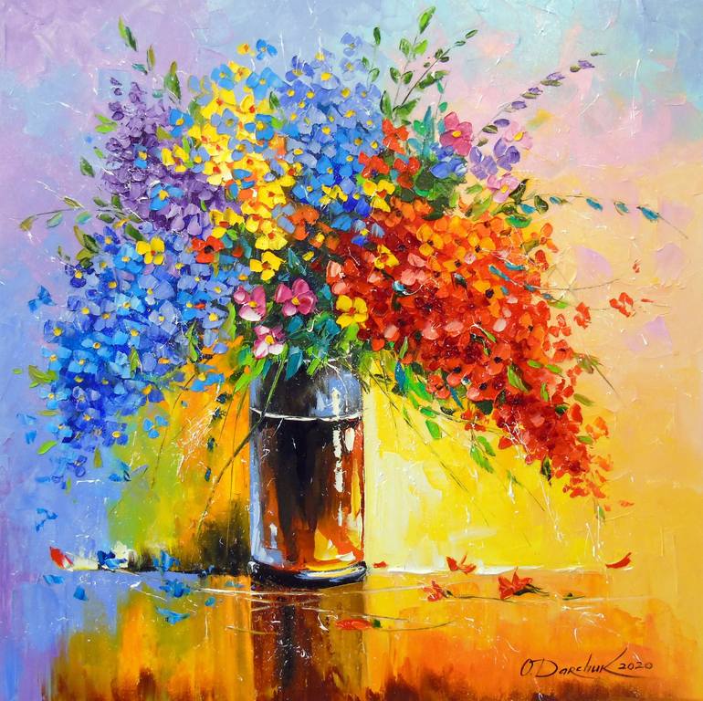 Bouquet Of Wild Flowers Painting By Olha Darchuk Saatchi Art