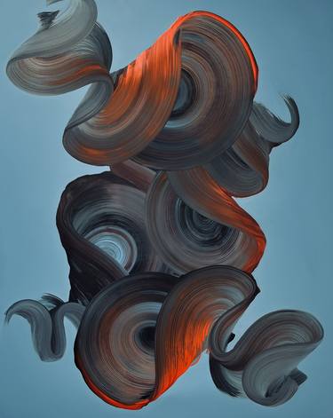 Saatchi Art Artist Dragica Carlin; Painting, “Three Orange Swirls” #art