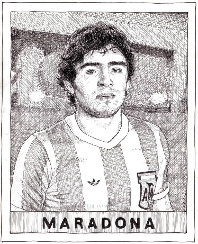 Maradona Drawing By Grigorios Paidis Saatchi Art