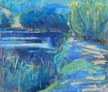 Saatchi Art Artist Chrissie Havers; Painting, “Blue Lake, Bodnant Gardens” #art
