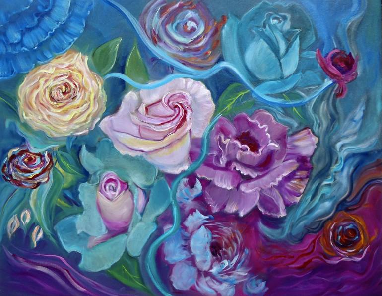 Floral Collage No 4 Painting By Jenny Jonah Saatchi Art