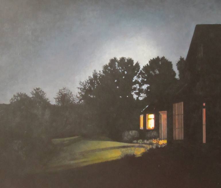 House at night Painting by Daniel Murray | Saatchi Art