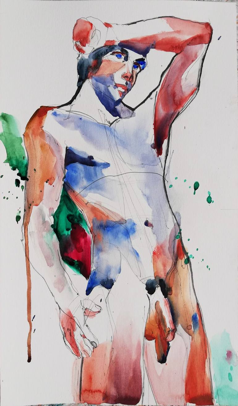 Male Nude Painting By Jelena Djokic Saatchi Art