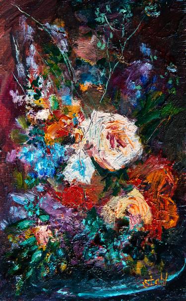 Saatchi Art Artist Natalia Stahl; Painting, “Wild rose and flowers” #art