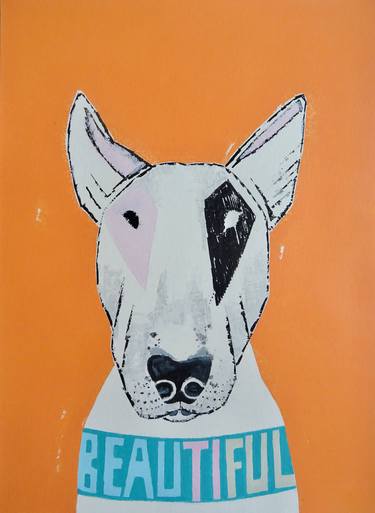 Saatchi Art Artist Andy Shaw; Painting, “Beau the Bull Terrier” #art
