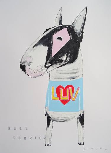 Saatchi Art Artist Andy Shaw; Painting, “Luv the Bull Terrier” #art
