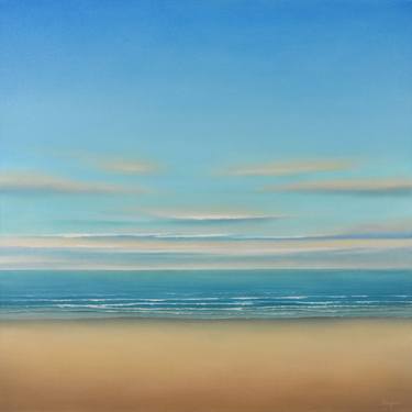 Saatchi Art Artist Suzanne Vaughan; Painting, “Beach glow - Blue Sky Seascape” #art