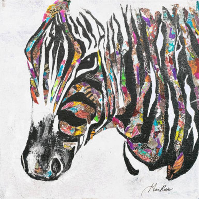 Safari Zebra Collage By Gina Ritter Saatchi Art