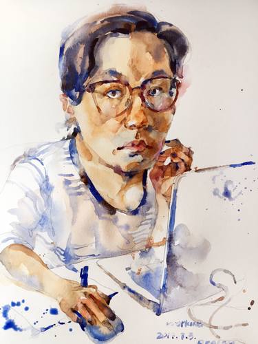 Print of People Paintings by Alex Wang