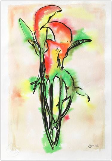 Original Abstract Floral Paintings by Manuel Granai