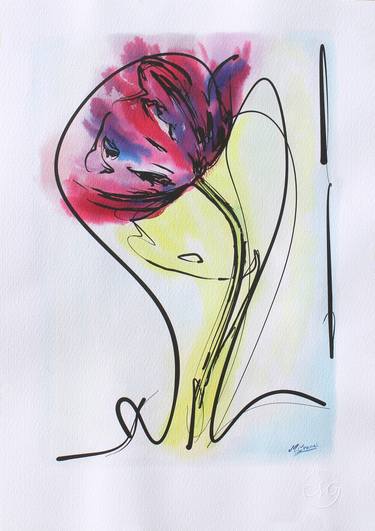 Print of Abstract Expressionism Floral Paintings by Manuel Granai