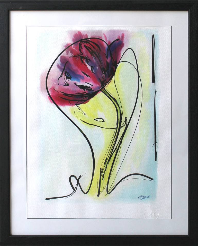Original Abstract Expressionism Floral Painting by Manuel Granai