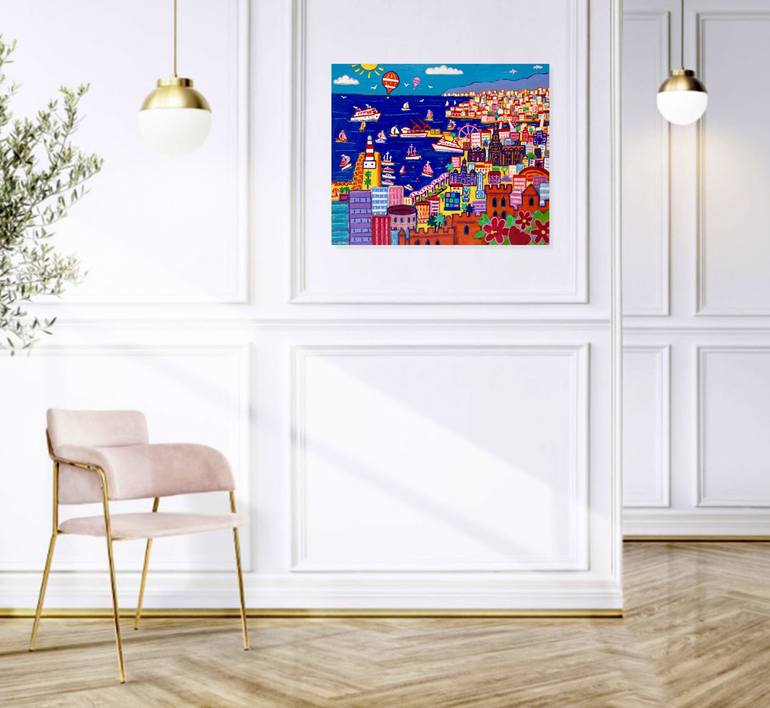 Original Contemporary Cities Painting by Razzi  M