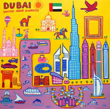 Original Pop Art Cities Paintings by Razzi  M