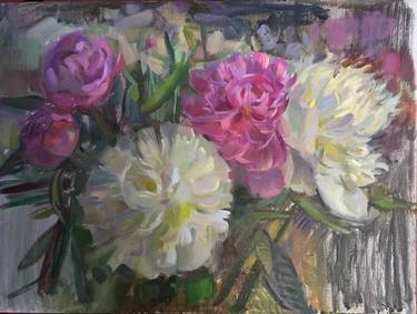 White Peonies Paintings For Sale Saatchi Art