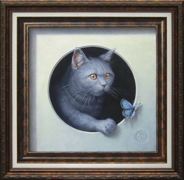 British Shorthair Cat Paintings For Sale Saatchi Art