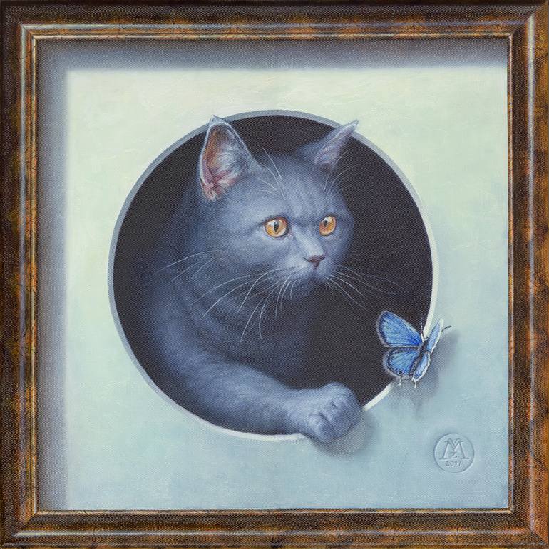 Original Cats Painting by Yuriy Matrosov