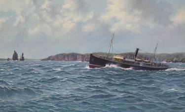 SS "St. Giles" Leaving Hillswick, Shetland thumb