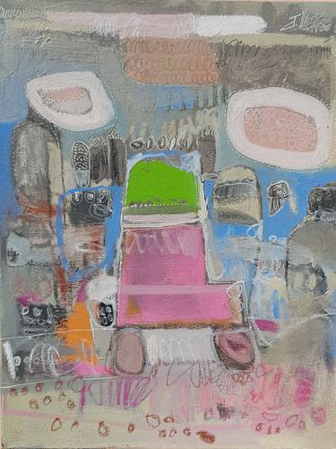 Original Abstract Expressionism Automobile Paintings by Javier Valle-Perez