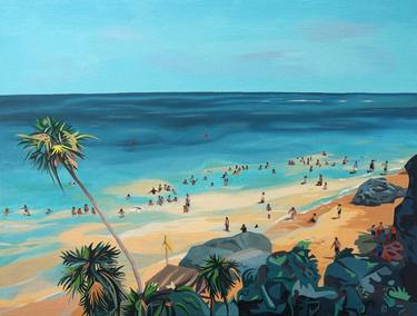Original Figurative Beach Paintings by Christophe Carlier