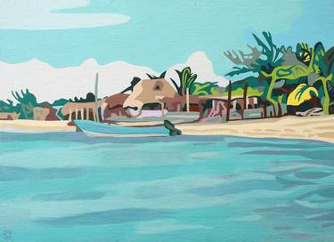 Print of Figurative Beach Paintings by Christophe Carlier